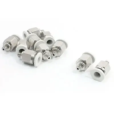

6mm Tube 4mm Male Thread Push in Straight Connect Quick Fittings 10 Pcs