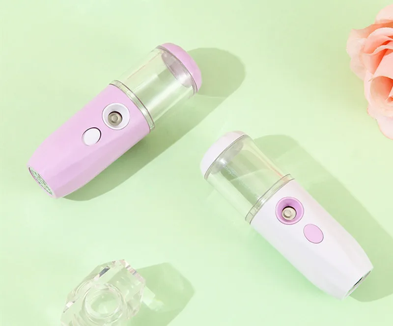 USB Air Humidifier Timing Portable Handheld Care Skin Nano Spray Car Office Aroma Diffuser Facial Hydrating Spray Steamer