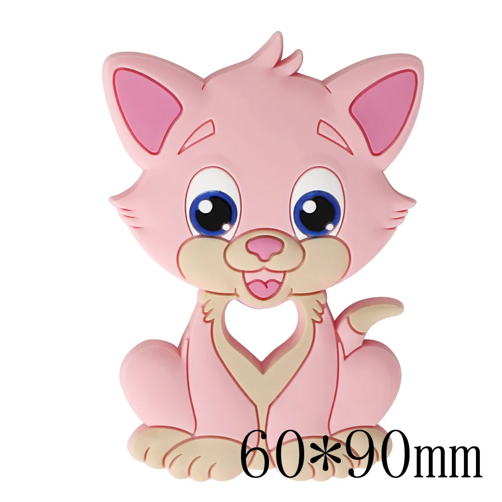 1pc TYRY.HU Bpa Free Cat silicone rodent Baby Teething Ring Gum Massage Baby Silicone Teether - Цвет: 1pc