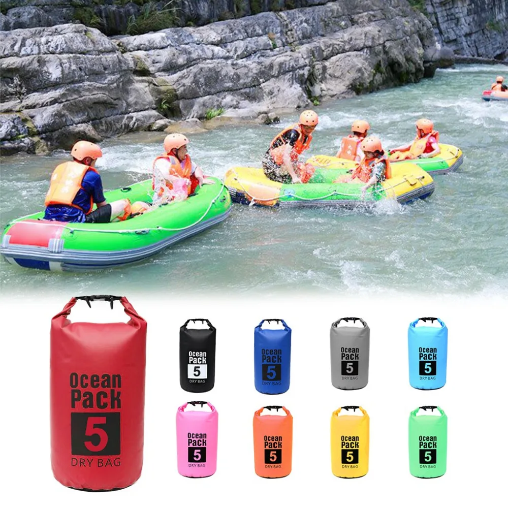 For Canoe Floating Boating Kayaking Camping Dry Bag Sack 5L Waterproof Backpack #4R20 (13)