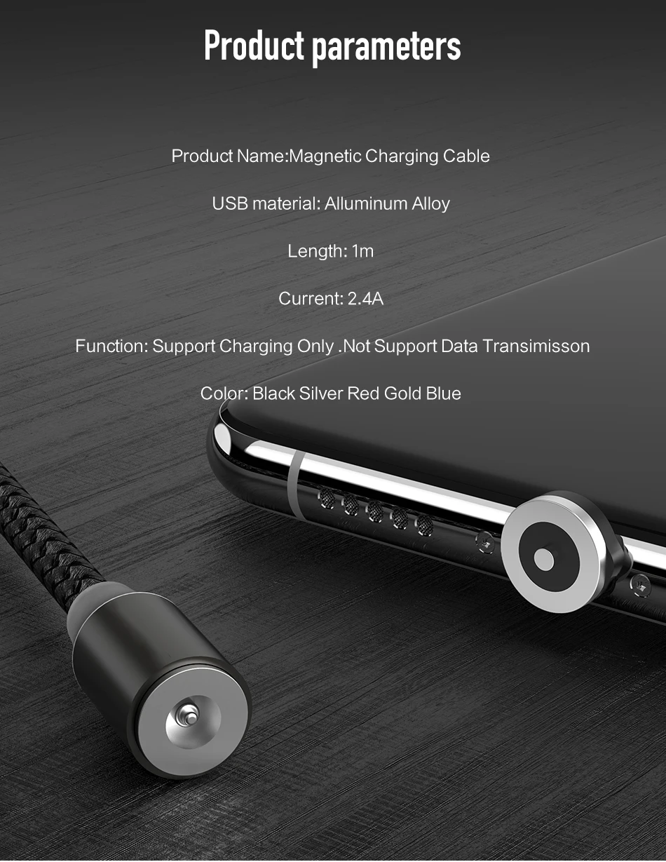 Магнитный кабель в оплетке светодиодный кабель Micro USB type C для iPhone samsung huawei Xiaomi 2.4A провод для быстрого заряда Магнитный телефонный кабель