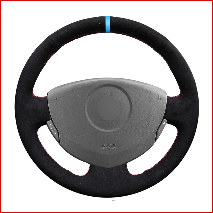 Black-Artificial-Leather-Steering-Wheel-Cover-for-Renault-Clio-2-2001-2005-Dacia-Sandero-2008