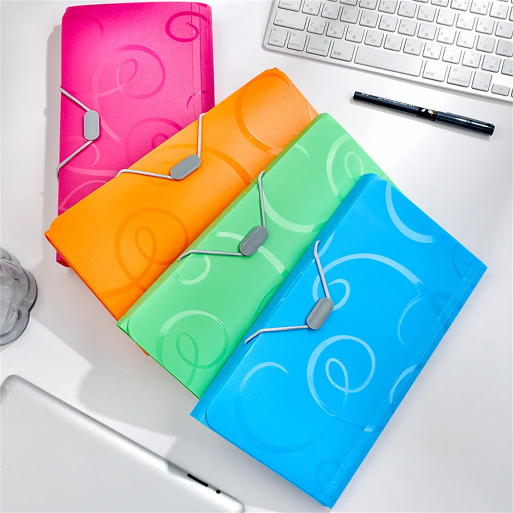 Fast Drop Shipping A6 Organ Bag Expanding File Folder For Documents Candy Colors Supplies Organizer School Office Binder