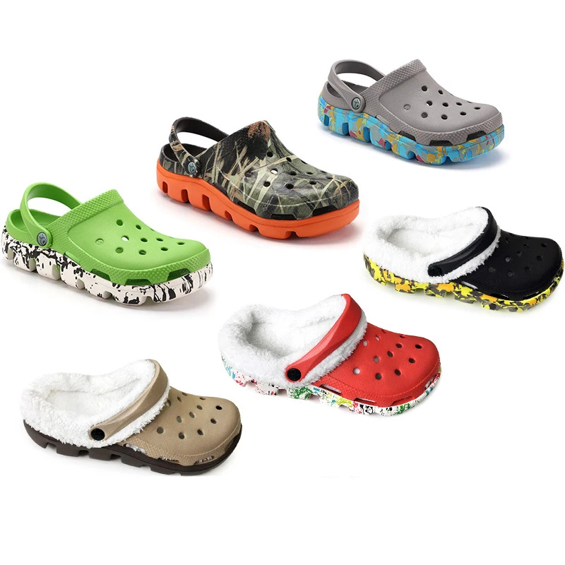 

Garden Shoes Big Size 47 Camouflage print Men slippers fashion Couple platform shoes EVA Antiskid warm slippers home male
