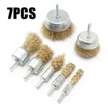7 шт. 0,3 мм стальные щетки колеса провода для удаления ржавчины металла полировальная щетка стальная режущая вращающаяся щетка для мини-сверла роторный инструмент