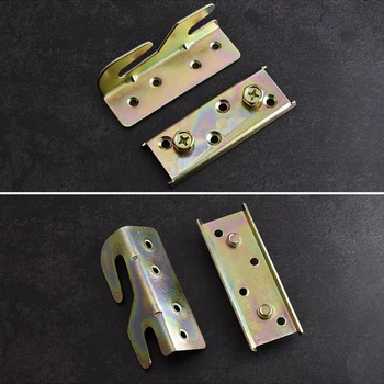 

4pcs/set Fastener With Screws Bedroom Rail Brackets Accessories Anti-shake Iron Fixing Connector Furniture Bed Hinge Thickened