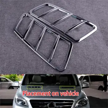 

DWCX 2Pcs ABS Chrome Engine Hood Air Vent Cover Trim Fit for Mercedes-Benz ML W166 GL X166 GLE GLS