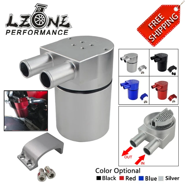 FREE SHIPPING   Universal Aluminum Alloy Reservoir Oil Catch Can Tank  for BMW N54 335 BLACK SILVER BLUE RED JR TK60