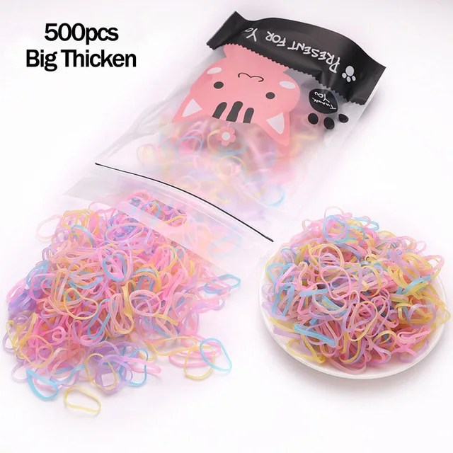 1000pcs/Pack Girls Colorful Small Disposable Rubber Bands Gum For Ponytail Hold Scrunchie Hair Bands Fashion Hair Accessories 2500 colors small
