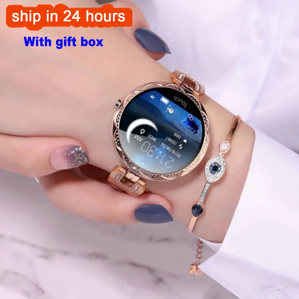 Fashion Smart Watch Women Waterproof Wearable Device Heart Rate Monitor