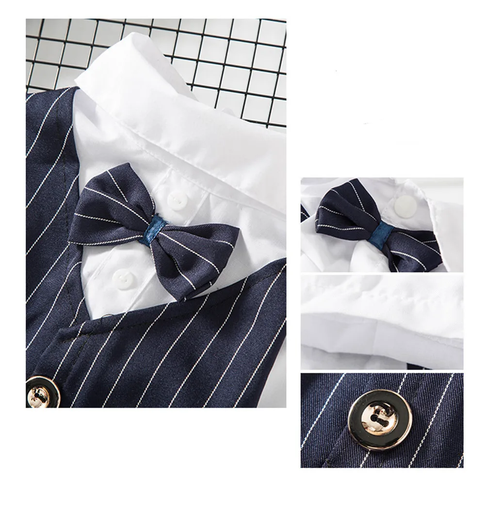 Pet Dog Cat Clothes Prince Tuxedo Bow Tie Suit Puppy Costume Jumpsuit Coat Gentleman Dog Clothes Wedding Suit Dog Formal Shirts (13)