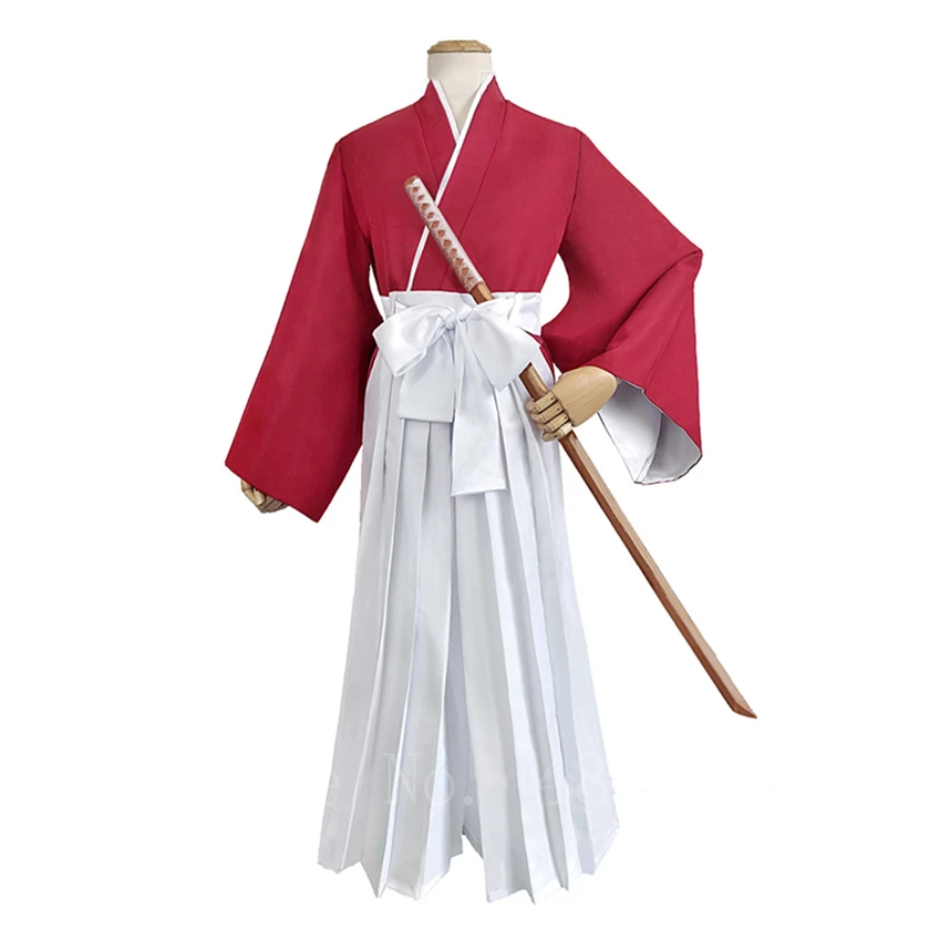 Японский стиль аниме косплей костюм HIMURA KENSHIN кимоно Хэллоуин вечерние Необычные самурая одежда для Кендо Комплект Топ Брюки Пояс