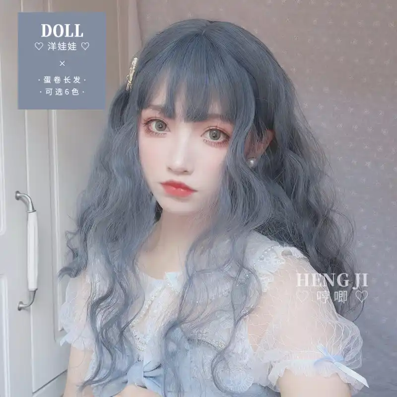 Harajuku Dulce Peluca De Lolita Pelo Corto Rizado Flequillo Recto Peluca De Anime 6 Colores Peluca De Cosplay Opcional Chica Kawaii Loli Cos Aliexpress