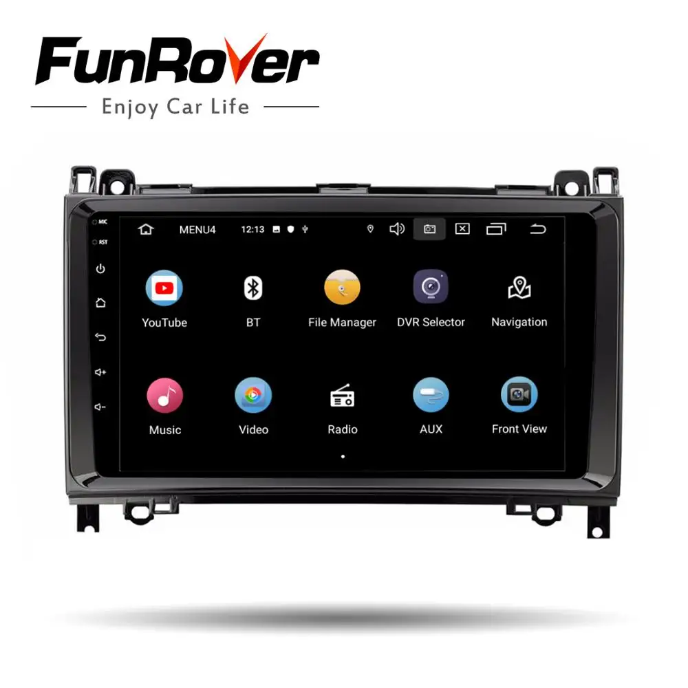 Funrover Автомобильный мультимедийный плеер Android 9.0 2 Din gps Авторадио для Mercedes Benz B W245 B150 B160 B170 B180 B200 B55 2004-2012 2.5D