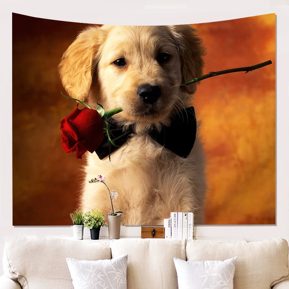 G009 Zeegle Dog Pattern Tapestry Mandala Wall Hanging Tapestries Soft Sandy Beach Towel Wall Decor Blanket Table Cloth Picnic Mats - Цвет: G009