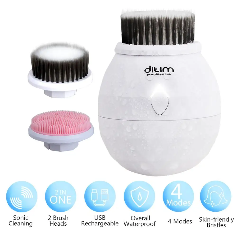 Электрическая щетка для чистки лица мини USB Перезаряжаемый силиконовый