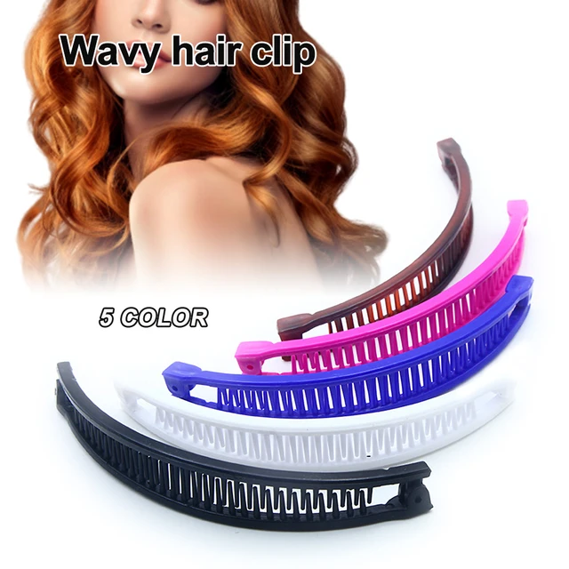 15.7Cm Black Barley Twist Banana Hair Clip Comb Clamp Grip Slide Clips Hair Barrette Hairpins for Women