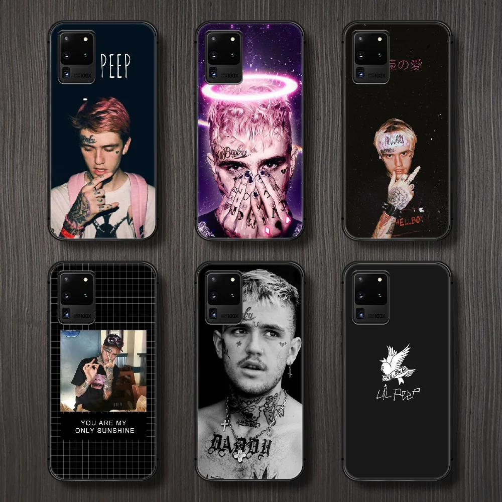 Чехол для телефона LIL PEEP корпус Samsung Galaxy S 6 7 8 9 10 e 20 edge uitra Note plus черный мягкий чехол