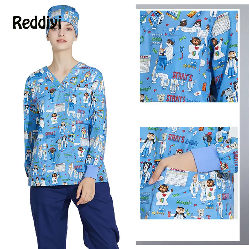 New can withstand high temperature disinfection beauty salon nursing uniform lab uniform pet shop Scrub Work clothes