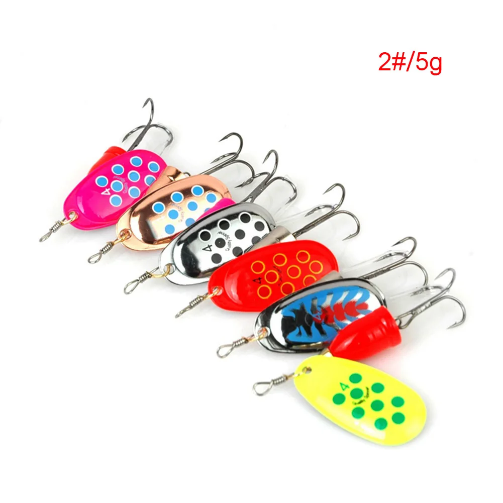 Size 5g 6 шт. Спиннер приманка металлическая наживка набор наживок цветной Спиннер Приманка снасти Крюк SAL99 - Цвет: Size 5g