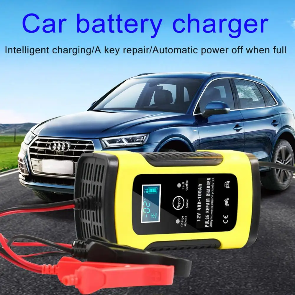 12V 6A полностью автоматическое автомобильное зарядное устройство 110V до 220V LCD умная