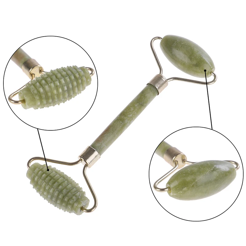Jade Stone Rollers Massager For Face Natural Stone Slimming Chin Lift Up Facial Facial Body Back Beauty Roller Skin Care Tool
