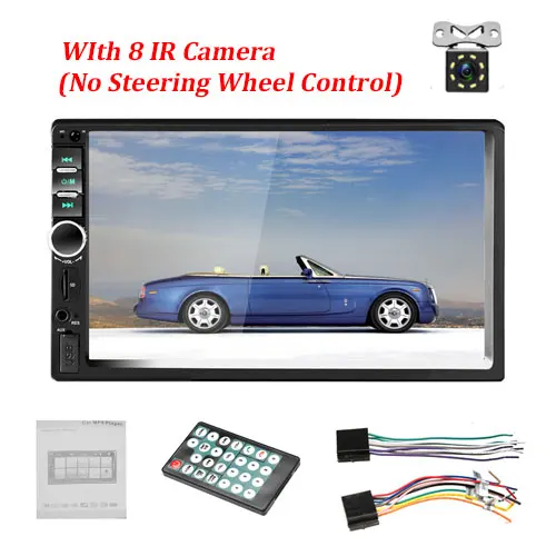 With 8 IR Camera Автомобильная семейная 2 Din Автомобильная Радио Bluetooth 2din автомобильный мультимедийный плеер " HD сенсорный Авторадио MP5 USB аудио стерео с камерой заднего вида - Цвет: With 8 IR Camera