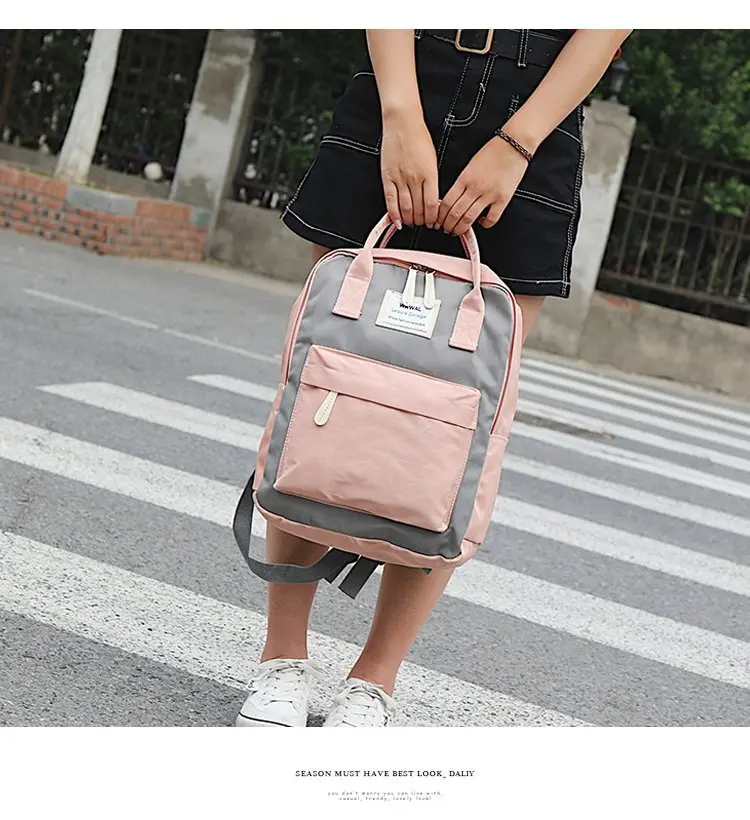 WOMEN'S Bag High School Students School Bag New Style Korean-style Student Backpack Hand Dual Purpose Waterproof Backpack W