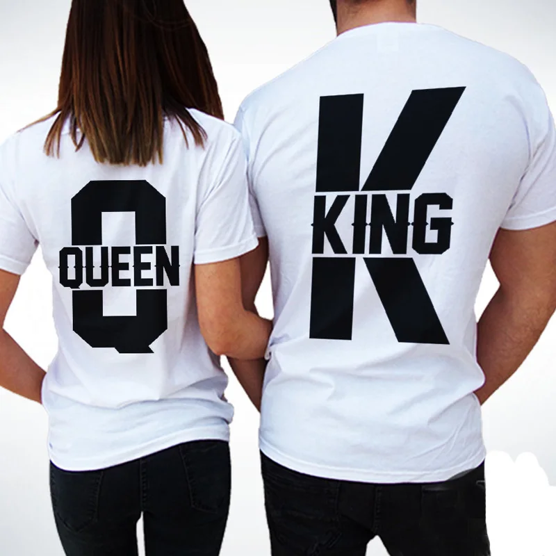 Pkorli-King-Queen-T-Shirt-Men-Women-Couple-T-Shirts-Funny-Matching-Lover-Wedding-T-Shirt
