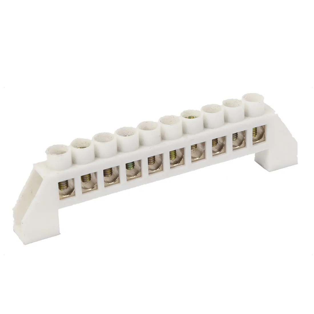 

uxcell 10 Holes Bridge Shape Ground Wire Line Row Copper Tone Terminal Block Connector