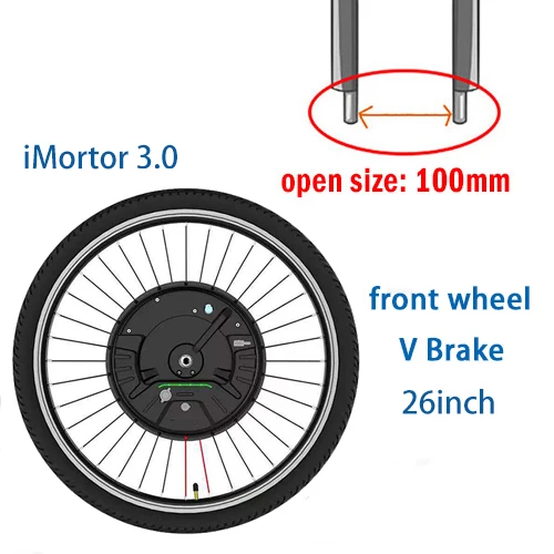 36 В 350 Вт переднее iMortor колесо eBike конверсионный комплект с аккумулятором 7200 мАч для MTB моторное колесо eBike Электрический велосипед конверсионный комплект - Цвет: 26inch V Brake