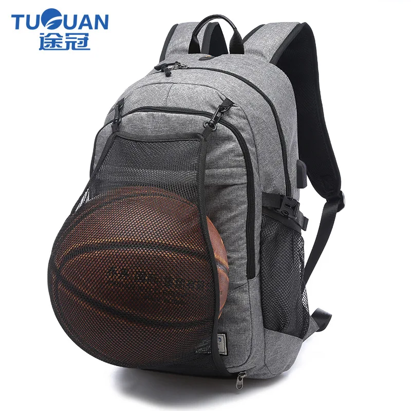 

Tuguan Backpack Canvas Schoolbag Charging Multi-functional Basketball Sports Backpack