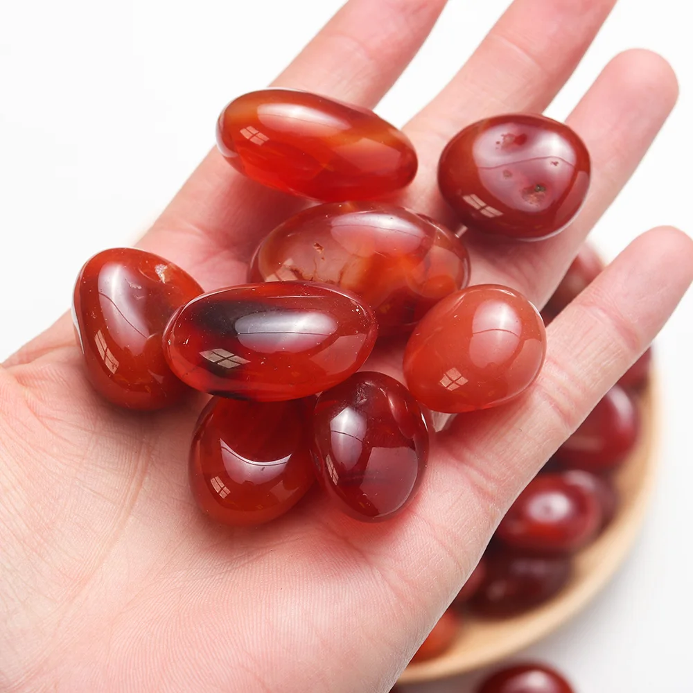 50g Natural Healing Gemstone Carnelian Polished Tumbled Gravel Stone Red Agate Crystal Reiki Minerals Home Aquarium Decoration decorative stones tumbled stones tumbled agates healing stones