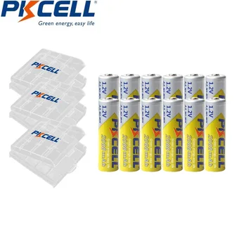 

12Pcs PKCELL AA Rechargeable Battery 2000mah NIMH Battery 1.2V Batteries With 3Pcs Battery Holder Boxes For Digital Camera