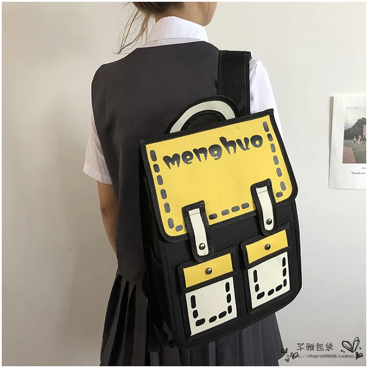 Корейский ulzzang Harajuku винтажный шикарный Забавный холщовый рюкзак женский Японский милый мультяшный модный простой Повседневный женский рюкзак