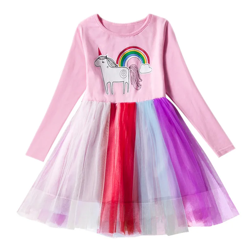 Платье с единорогом для маленьких девочек; фантазийное платье принцессы; летняя праздничная одежда с единорогом; Детские разноцветные платья-пачки для девочек - Цвет: Unicorn Dress 6