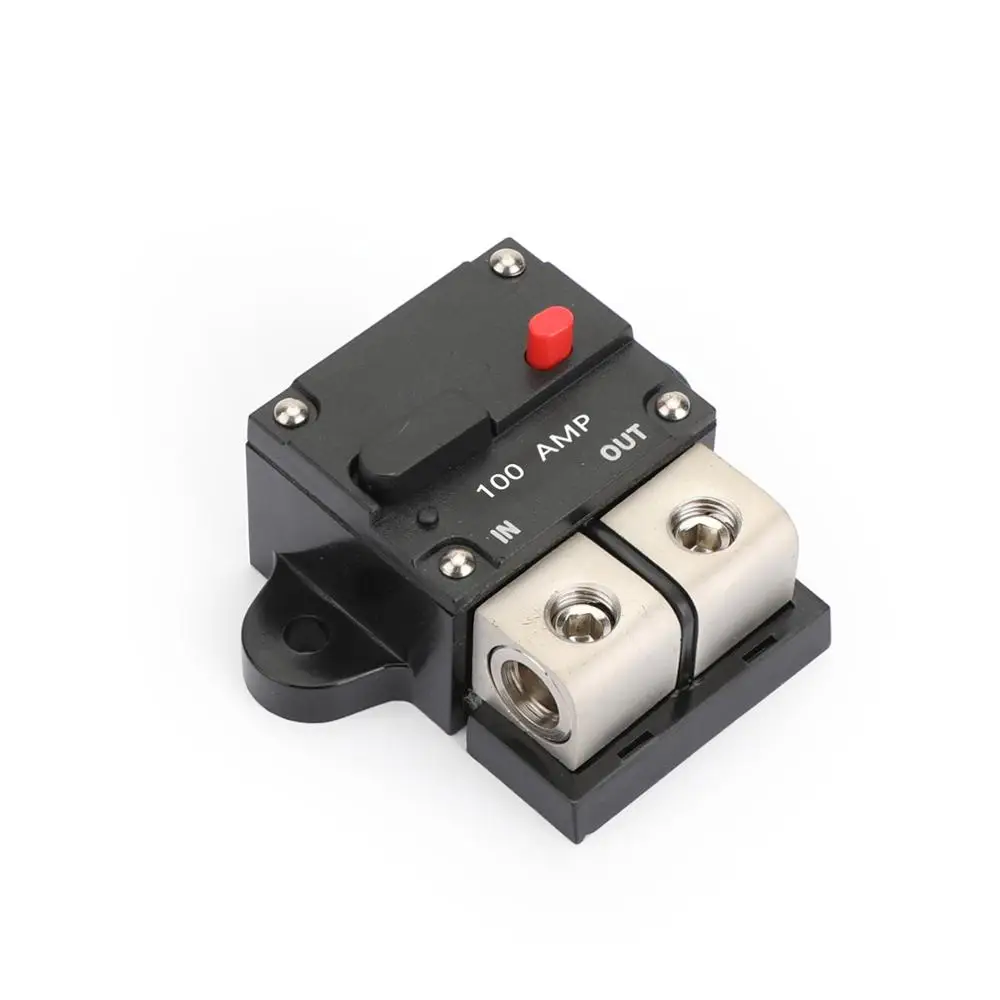 100A Amp Manual Reset Inline Circuit Breaker Platinum Terminal Block Marine Auto