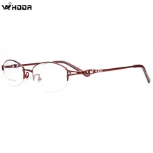 Женские очки с бриллиантами, оправа для близоруких, женский ультра-светильник, оправа для оптических очков, металлическая полуоправа, оправа для очков по рецепту