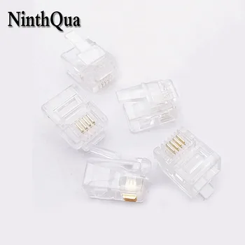 

10/20pcs 6P4C RJ11 Telephone Crystal Head Connector 4 Core Cable Plug