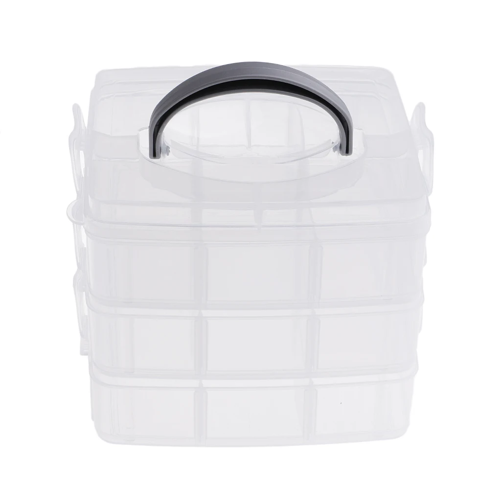 3 Layers 18 Slots Craft Beads Jewelry Nail Storage Organizer Case Tool Box