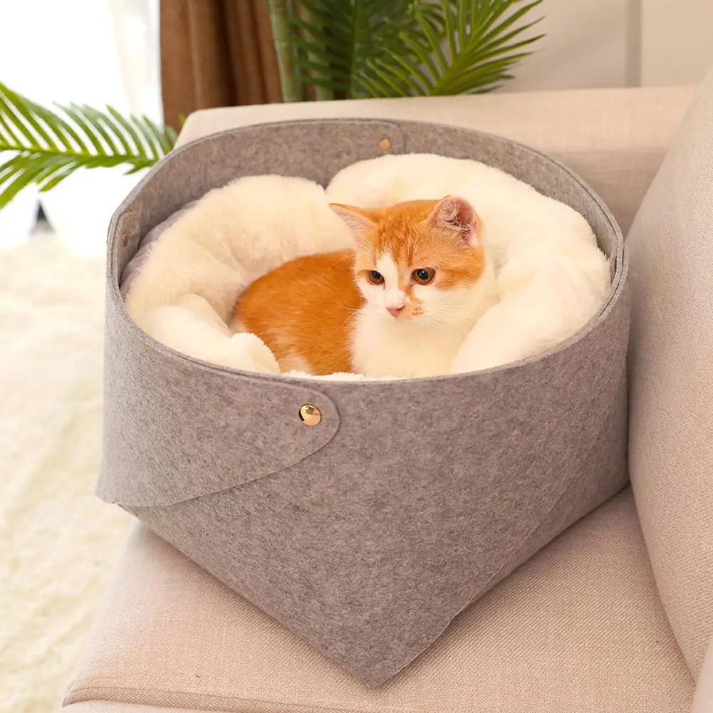 

TPFOCUS Pet Dog Bed Warming Dog House Soft Material Dog Baskets Fall Winter Warm Kennel Cat Comfortable Pet Sleeping Mat Sofa