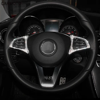 

Diamond Steering Wheel Switch Button Cover Trim for Mercedes Benz W205 W213 A B C E GLK GLA CLA Class Interior Decorative Sequin