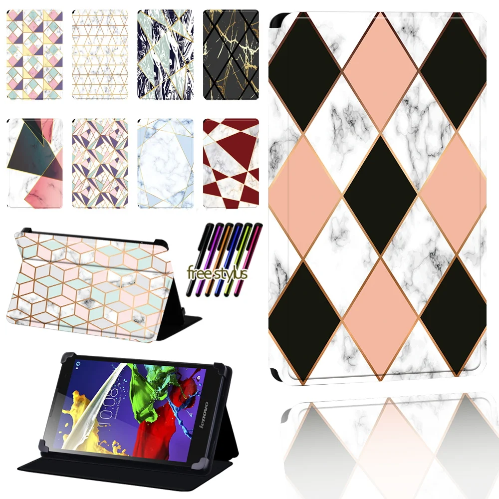 

Multicolor Case for Lenovo Tab 2 A7 / A8 / A10-70 / Tab 3 / Tab 4 Tablet Pu Leather Foldable Protective Case Shell + Pen