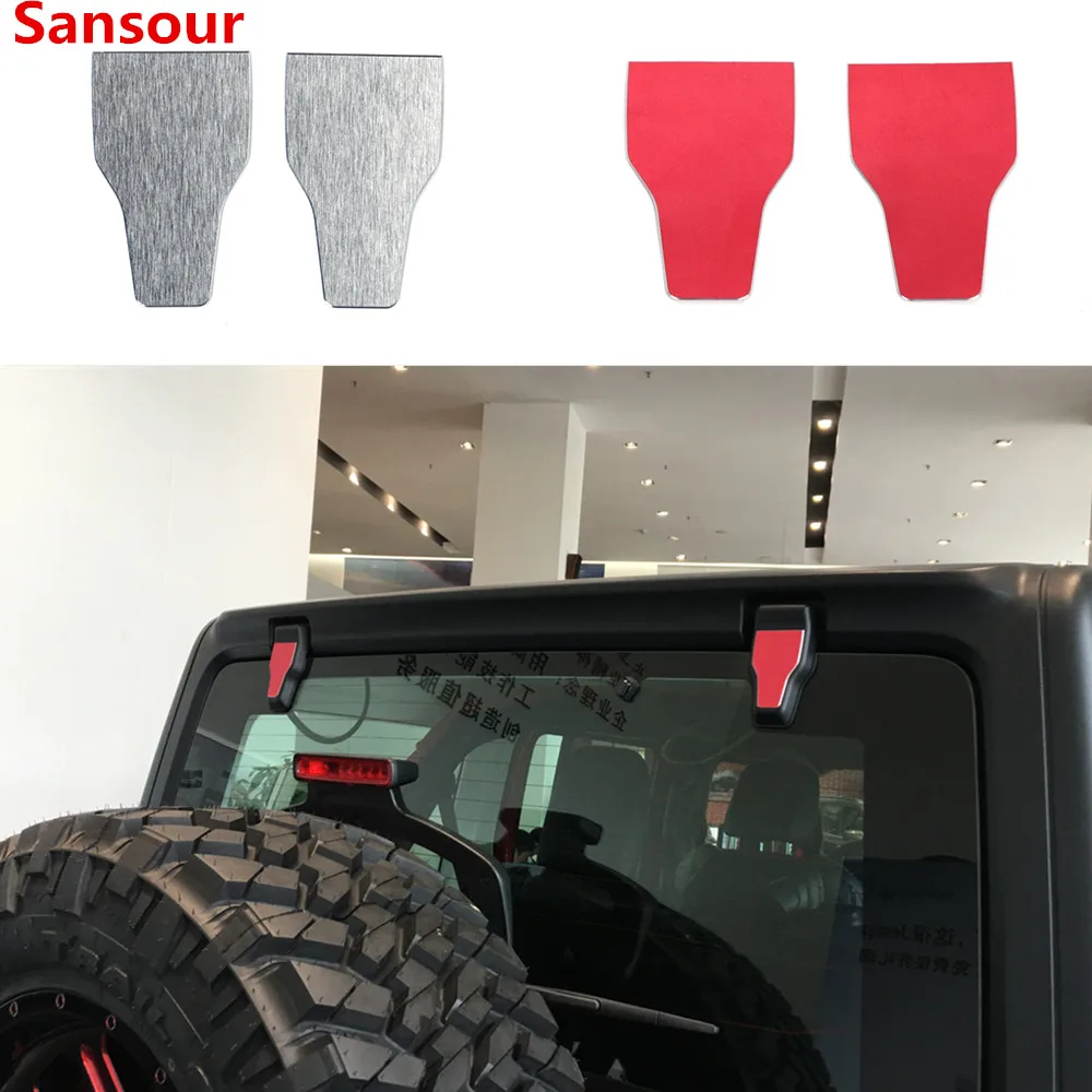 Автомобильная наклейка Sansour для Jeep Wrangler JL 2018 алюминиевый сплав задняя дверь