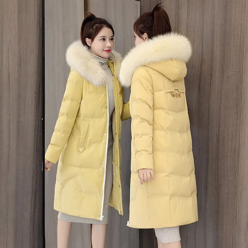 

Long Versatile Industrial Sequin Embroidery Hooded down Cotton Cotton-padded Clothes with High Imitation Environmentally Friendl