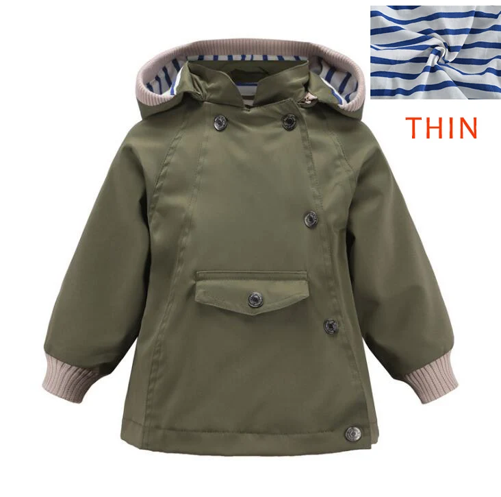 thin green Детские куртки, ветровка, верхняя одежда, пальто с капюшоном для маленьких девочек, повседневные куртки, Детский водонепроницаемый плащ, куртка для маленьких мальчиков - Цвет: thin green