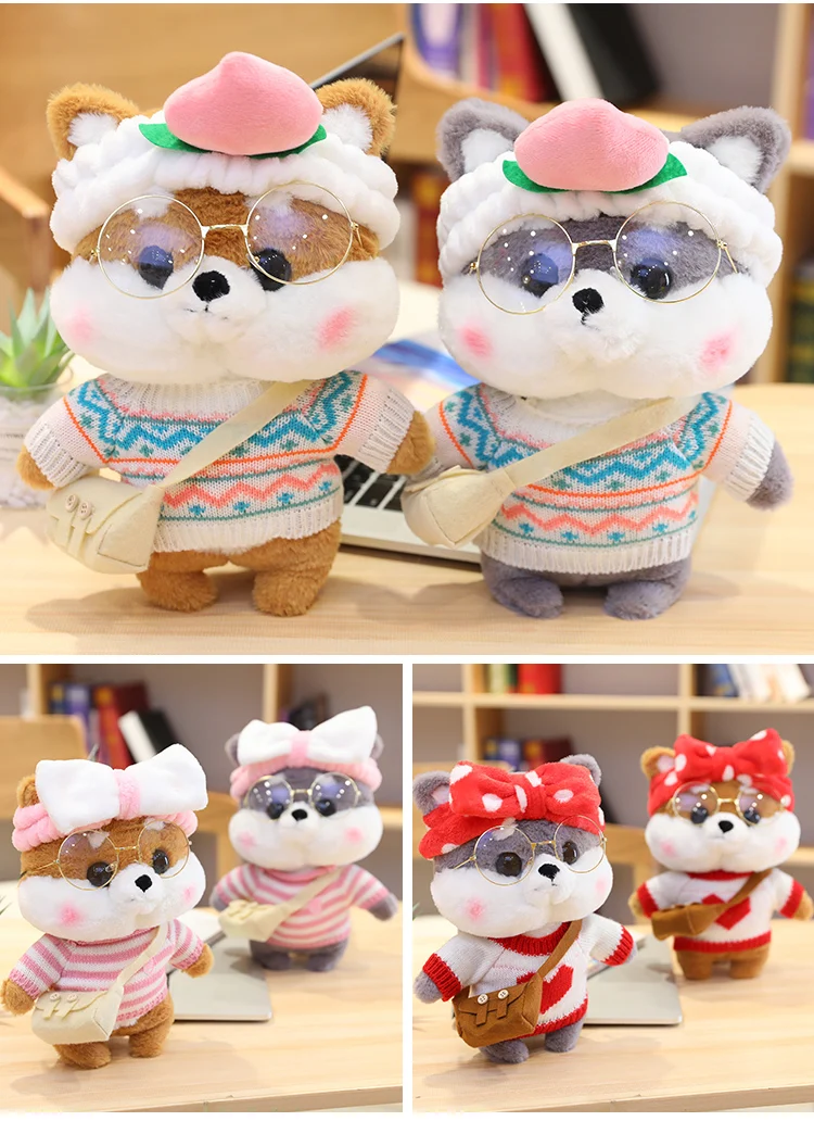 30 см Kawaii собака плюшевые игрушки плюшевая креативная Хаски Мягкая кукла плюшевая Хаски со свитером детские игрушки подарок на день рождения для девочек и мальчиков