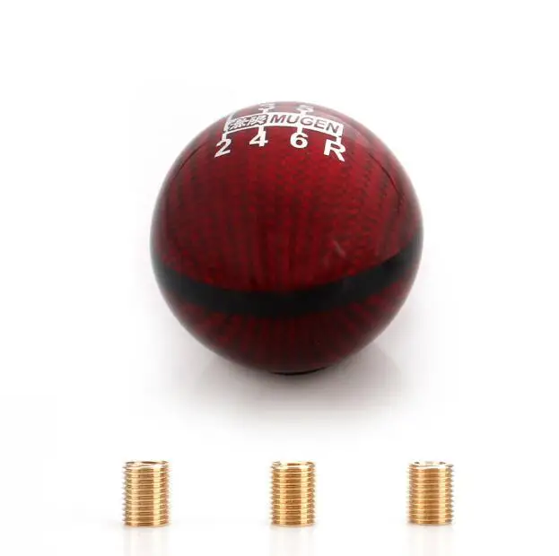 Carbon Fiber Gear Shift Knob 5 6 Speed Manual Automatic Round Fit For Honda Mugen