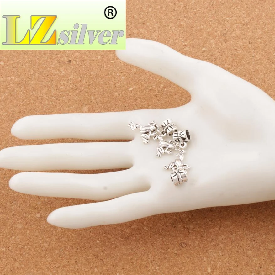 Frog Charm Beads 30.8x15.6mm 100PCS Zinc Alloy Dangle Fit European Bracelets Jewelry DIY B167