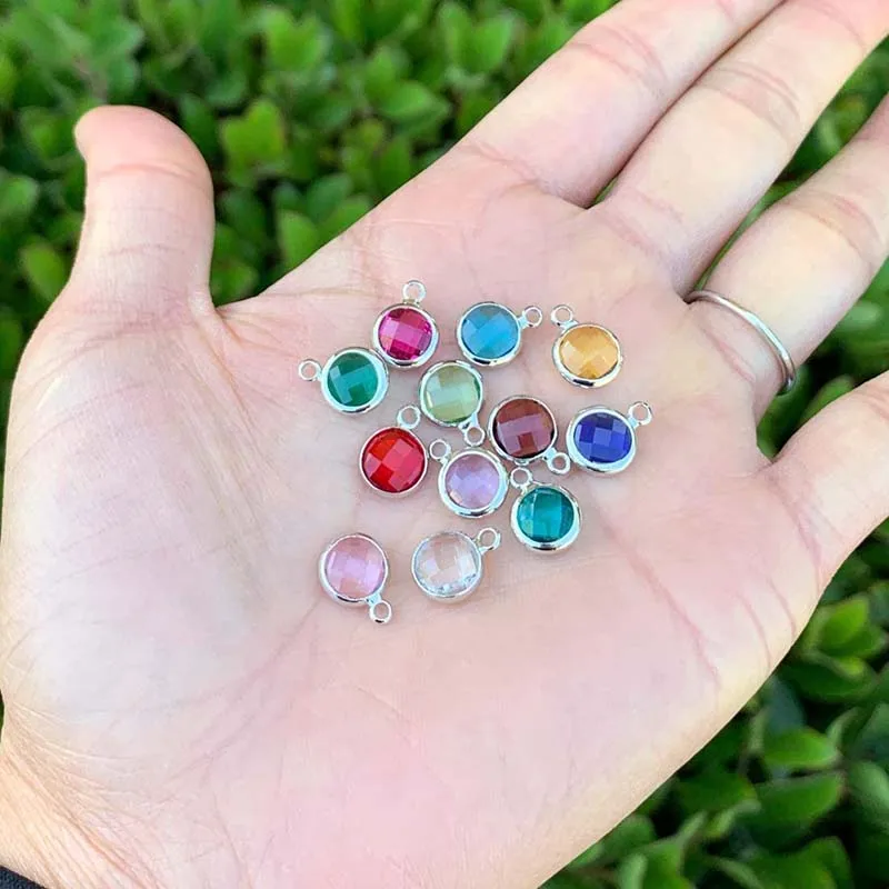 20pcs/Lot Colorful 8mm Crystal Birthstone Charms for Jewelry Making  Bracelets Necklace Pendant Accessaries Wholesale Item Gifts